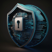 An image of shield with a lock demonstrating adaptive defense.