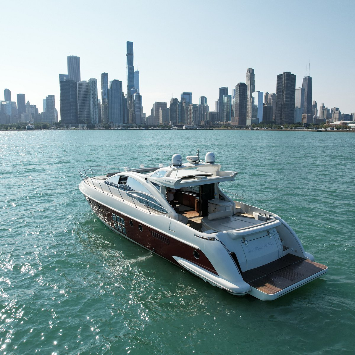 Yacht on Lake Michigan with the Chicago skyline